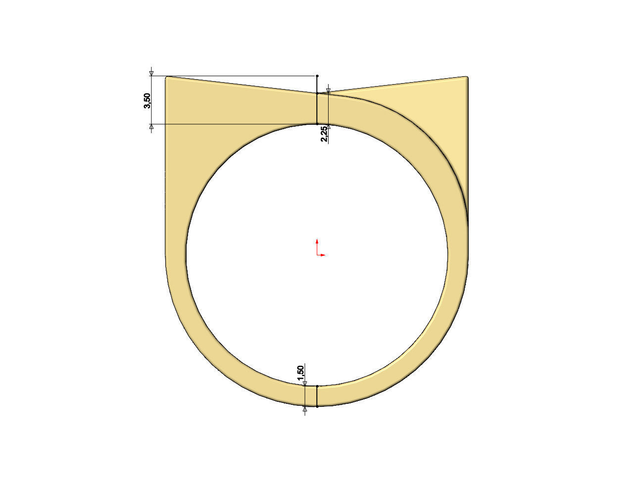 Double overlapping bars signet US sizes 5to9 3D print model_8