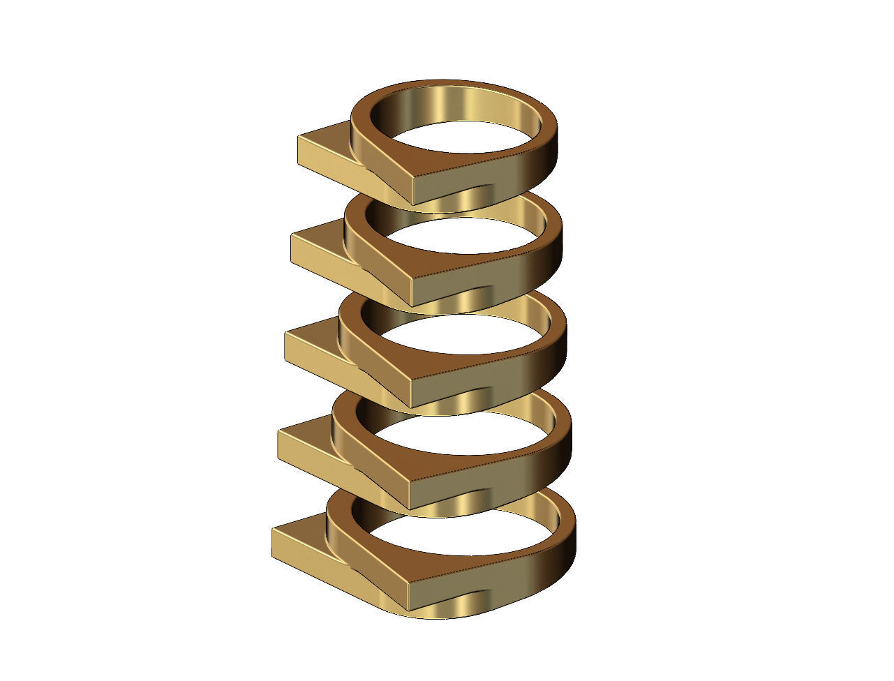 Double overlapping bars signet US sizes 5to9 3D print model_3