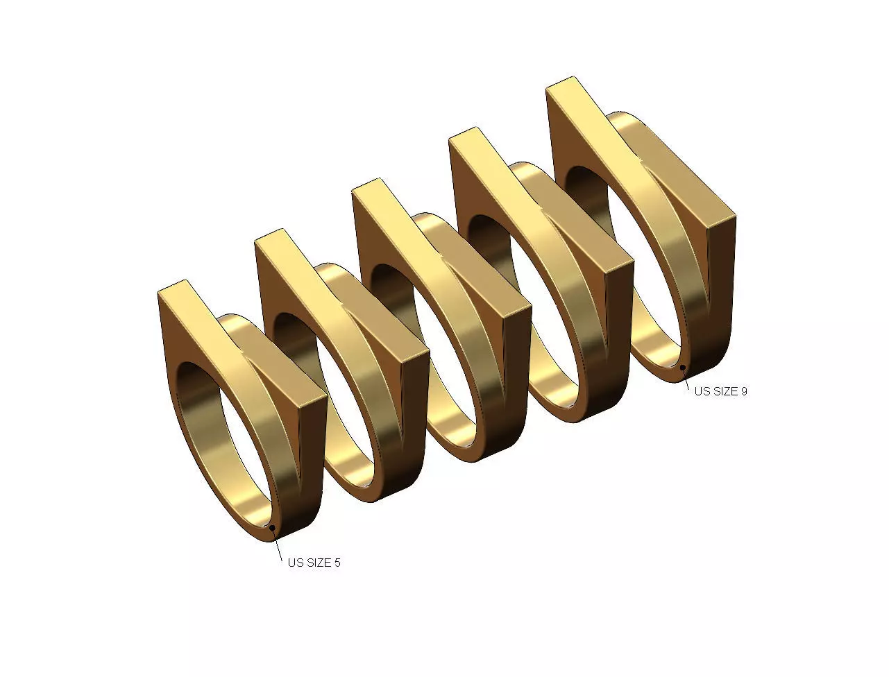 Double overlapping bars signet US sizes 5to9 3D print model_0