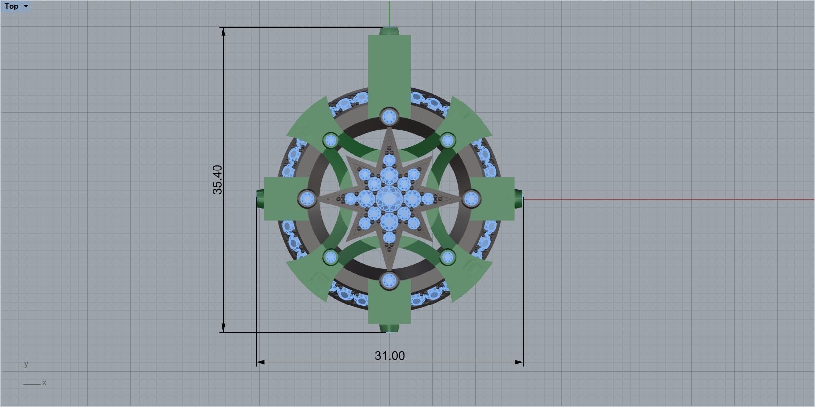 STYLISH MENS WIND ROSE PENDANT 3D print model_1