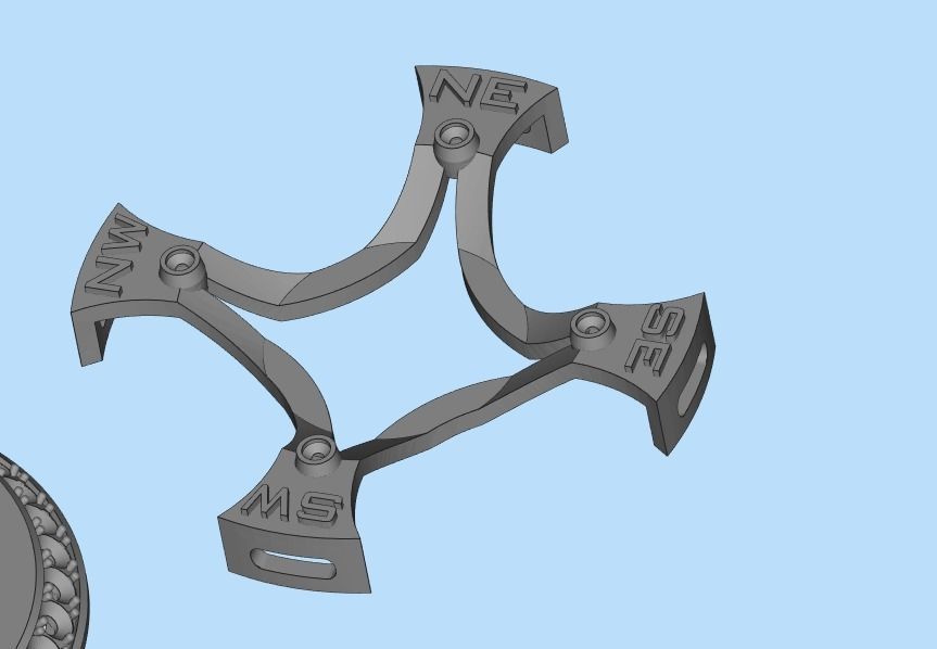 STYLISH MENS WIND ROSE PENDANT 3D print model_25