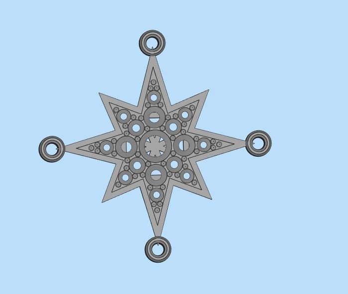 STYLISH MENS WIND ROSE PENDANT 3D print model_28