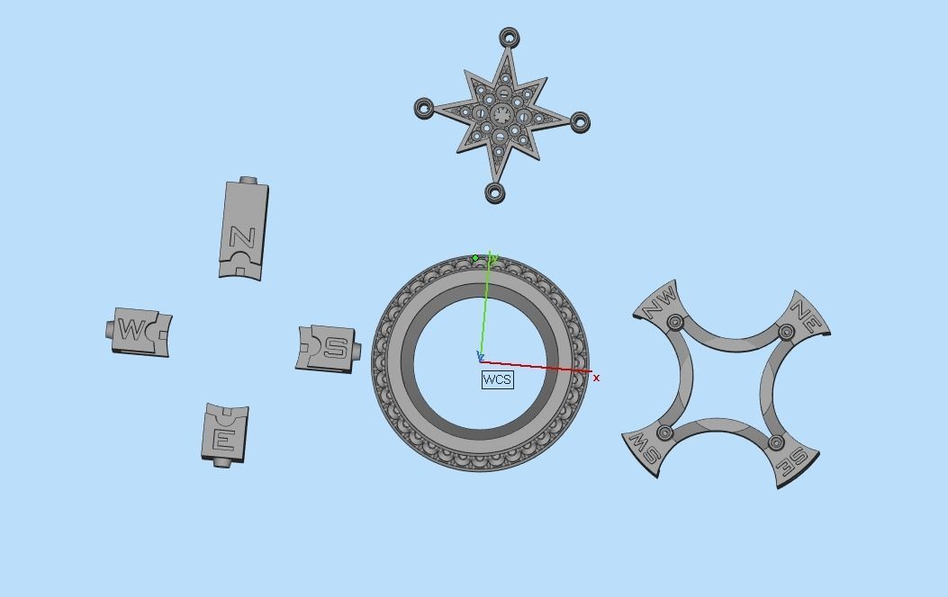 STYLISH MENS WIND ROSE PENDANT 3D print model_22