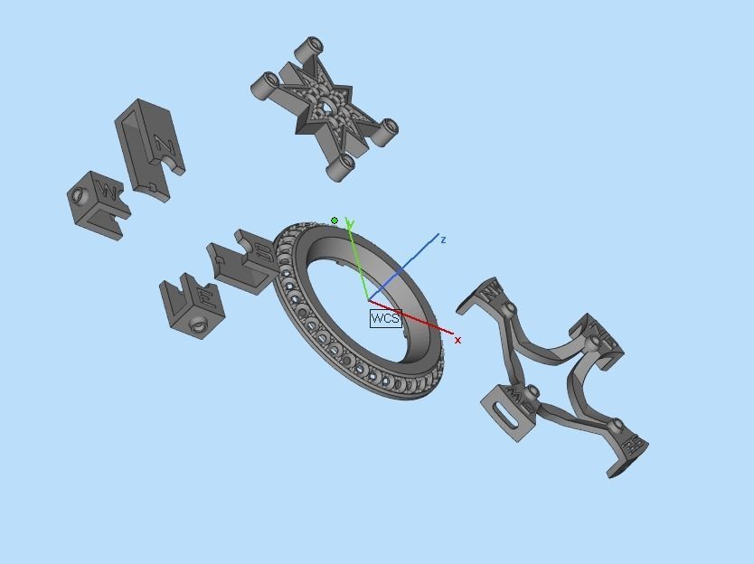 STYLISH MENS WIND ROSE PENDANT 3D print model_23