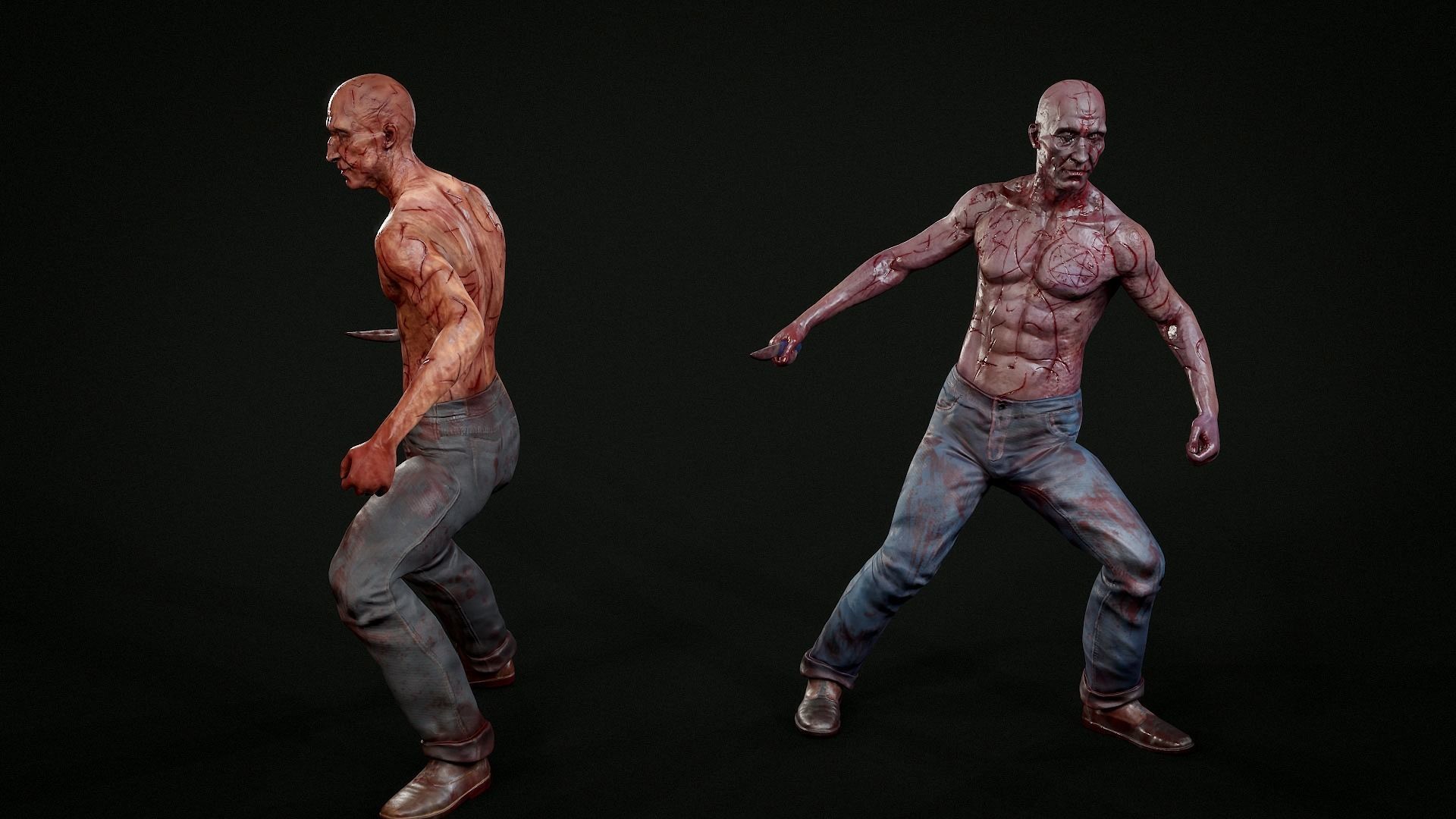 SatanicMan satanic man Low-poly 3D model_12