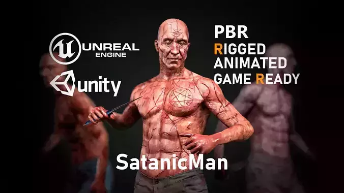 SatanicMan satanic man Low-poly 3D model
