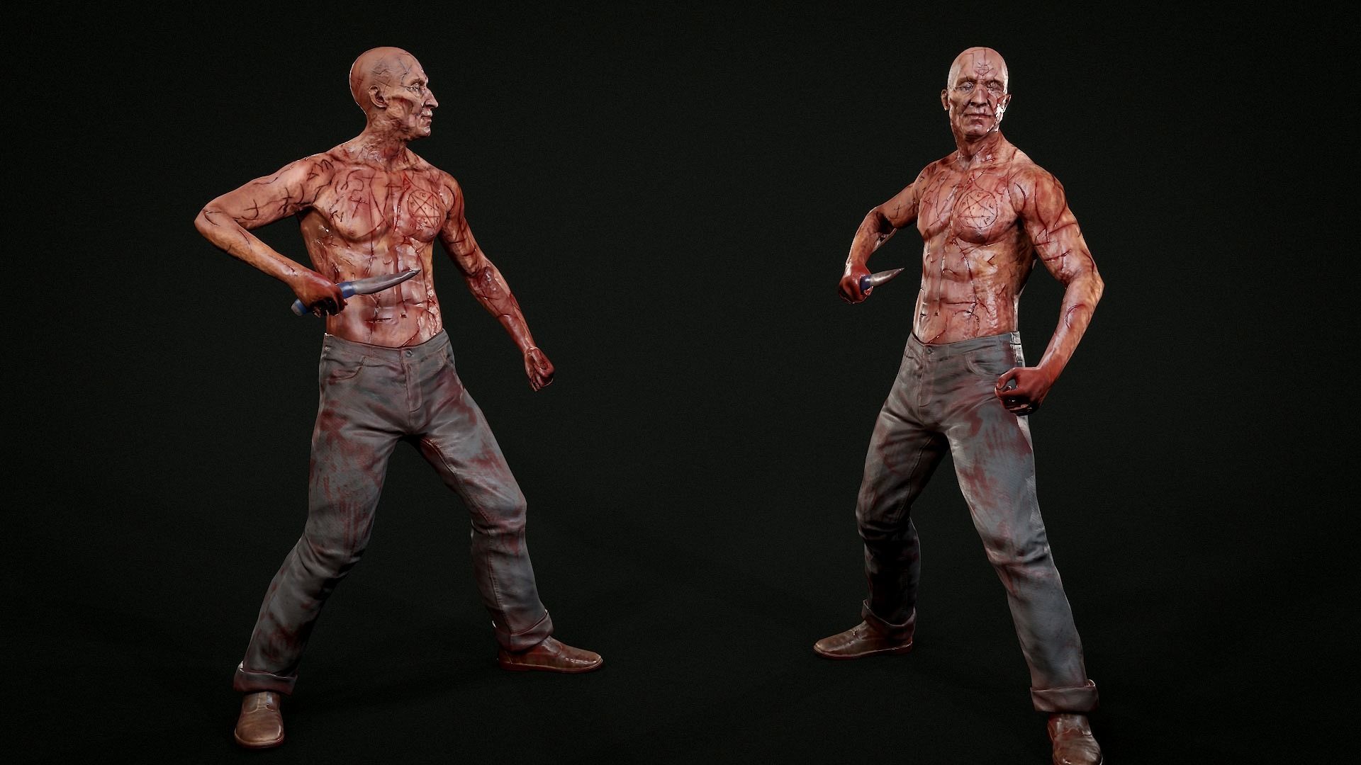 SatanicMan satanic man Low-poly 3D model_8