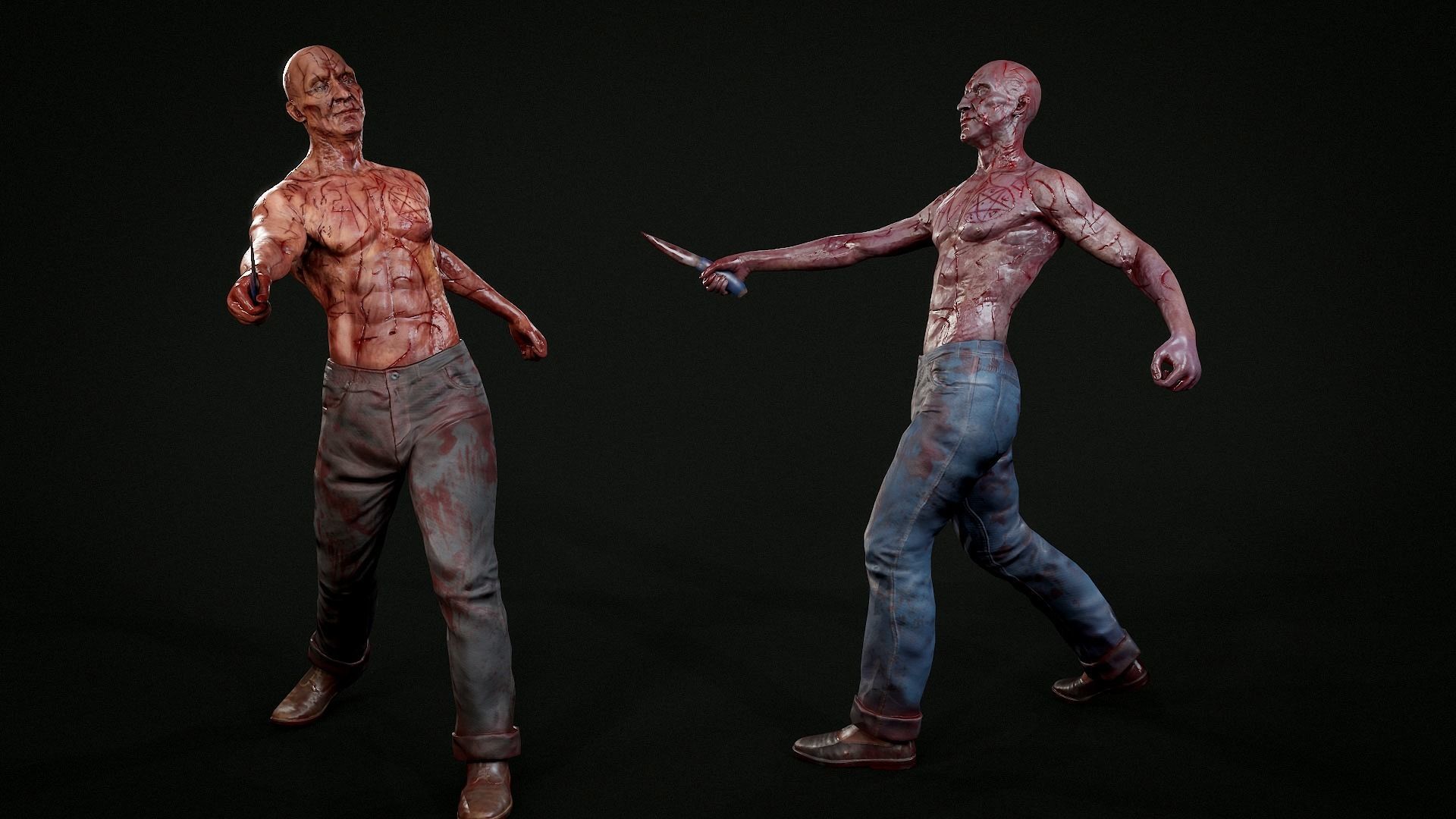 SatanicMan satanic man Low-poly 3D model_10