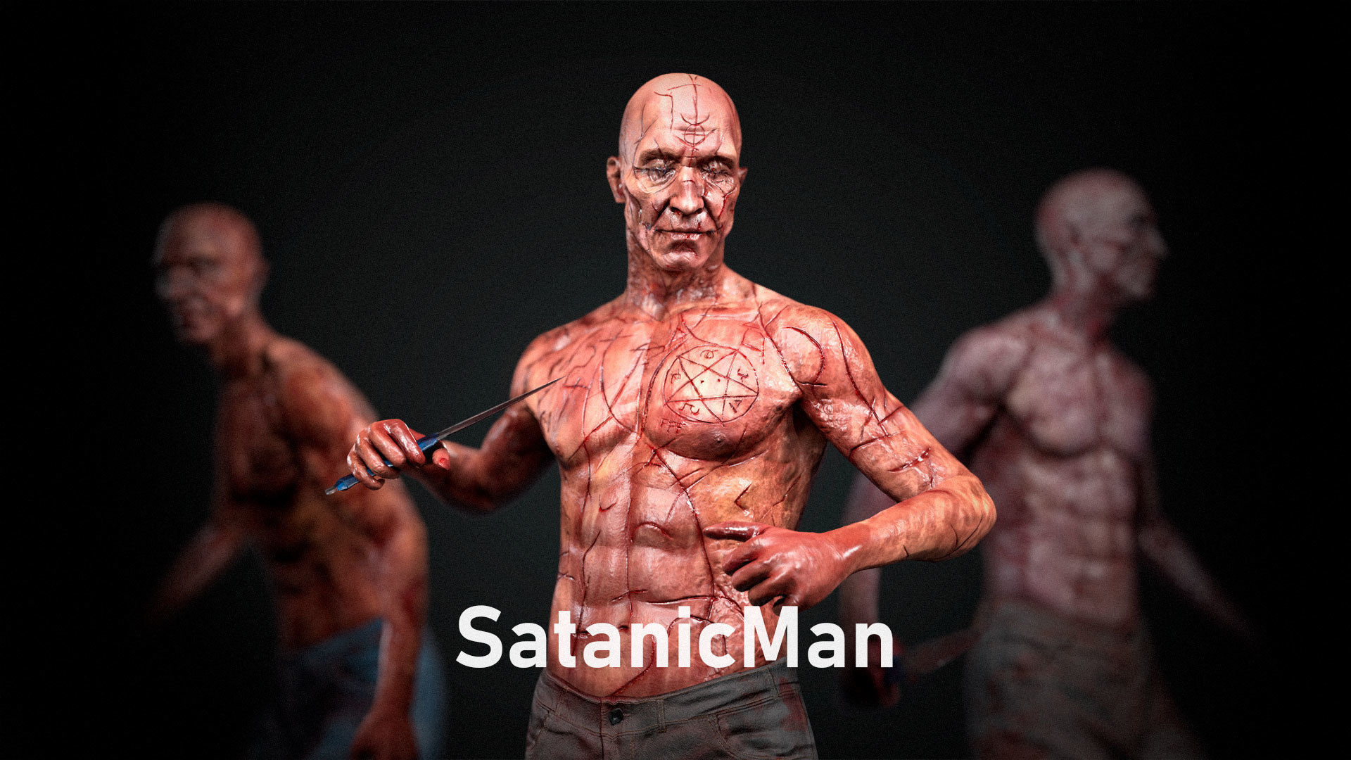SatanicMan satanic man Low-poly 3D model_16
