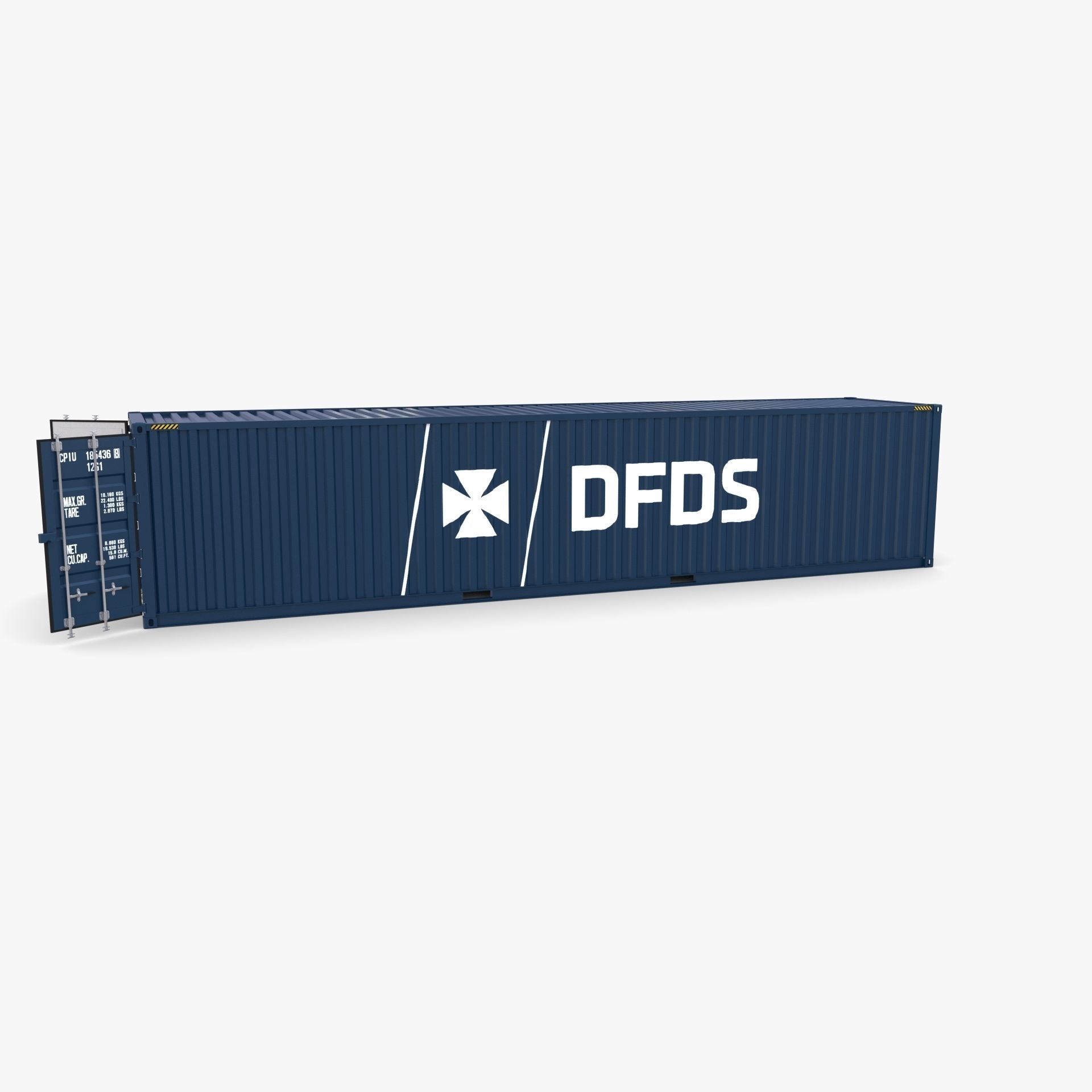 40ft Shipping Container DFDS 3D model_6