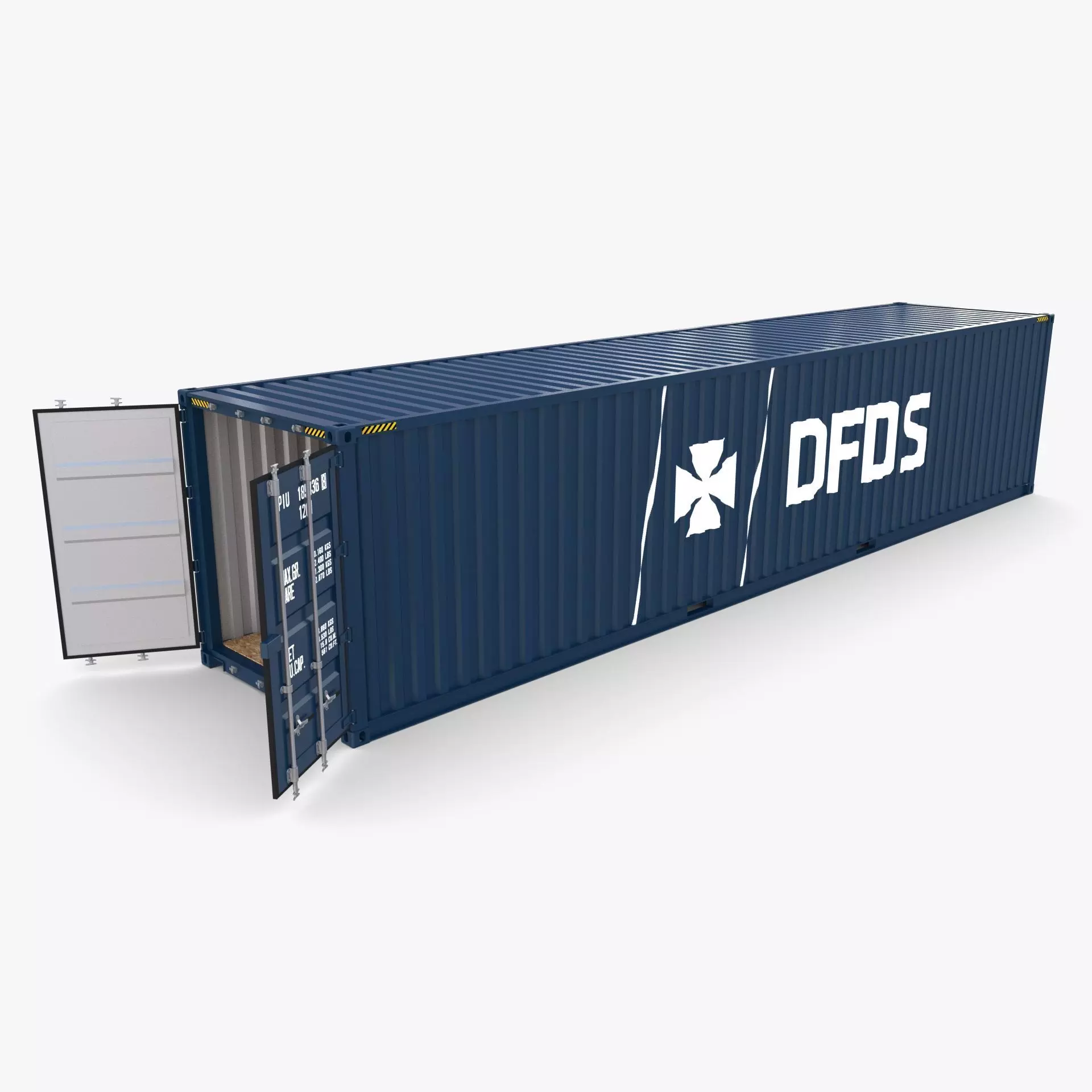 40ft Shipping Container DFDS 3D model_0