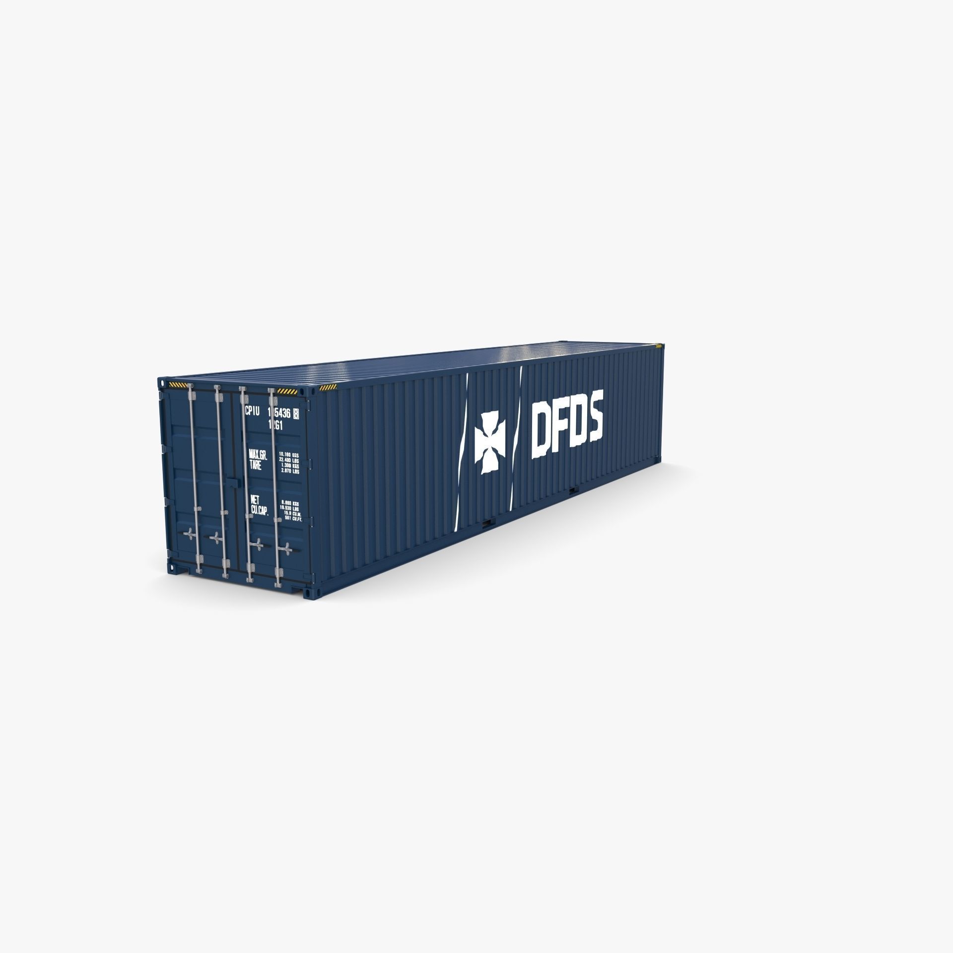 40ft Shipping Container DFDS 3D model_1