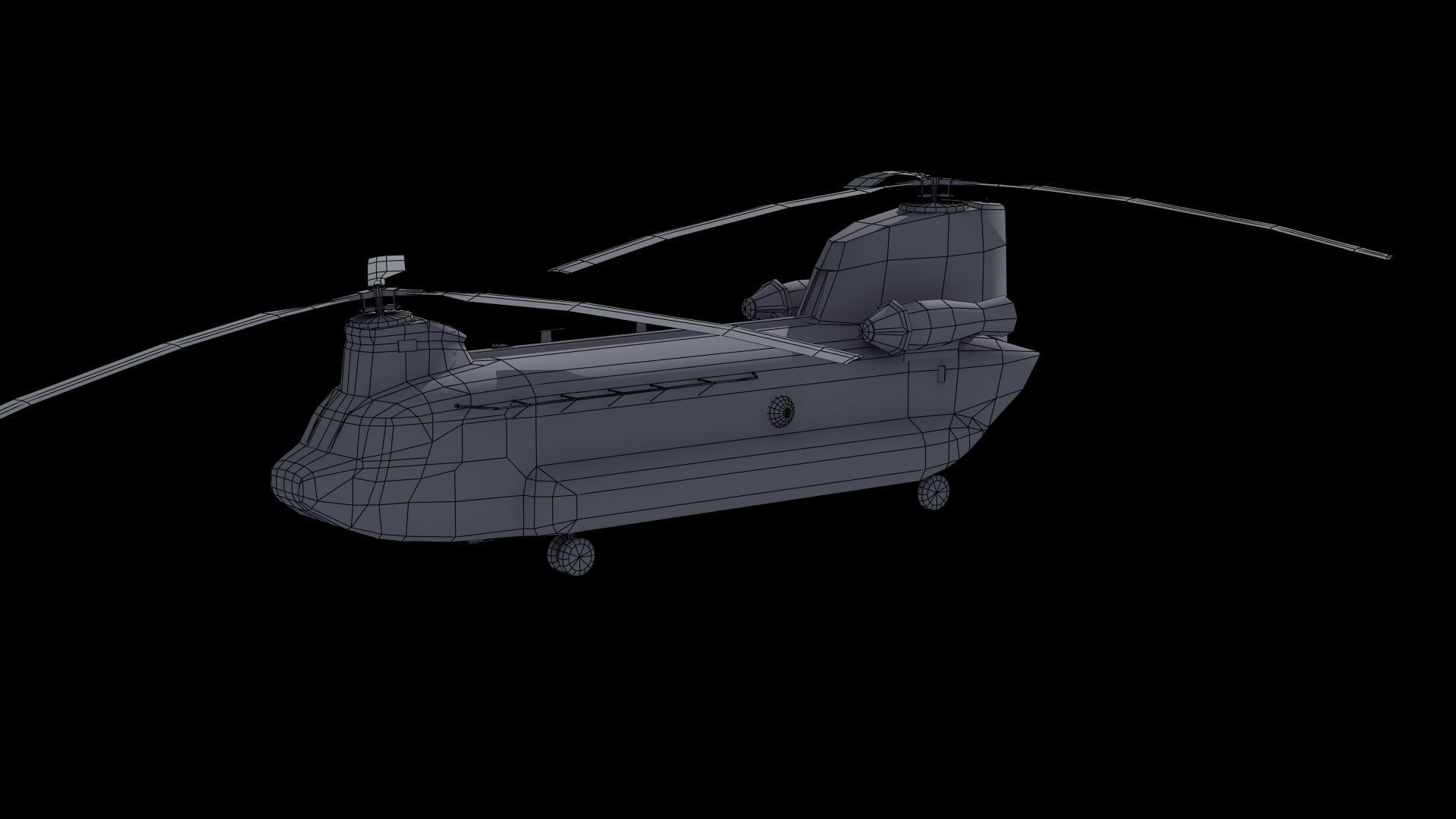 CH47 Chinook Helicopter LD1 Low-poly 3D model_42