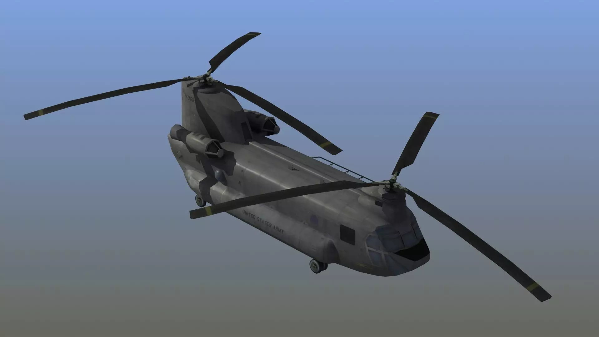 CH47 Chinook Helicopter LD1 Low-poly 3D model_0