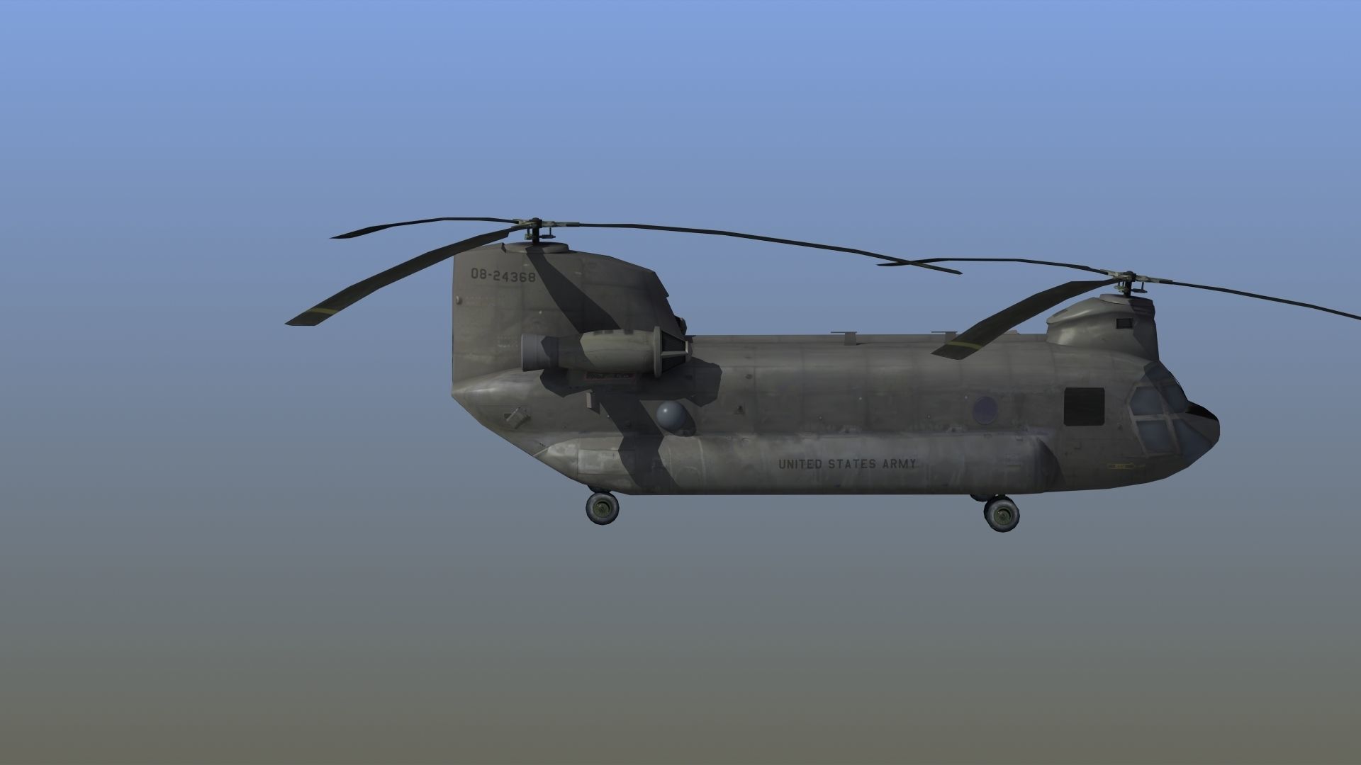 CH47 Chinook Helicopter LD1 Low-poly 3D model_9
