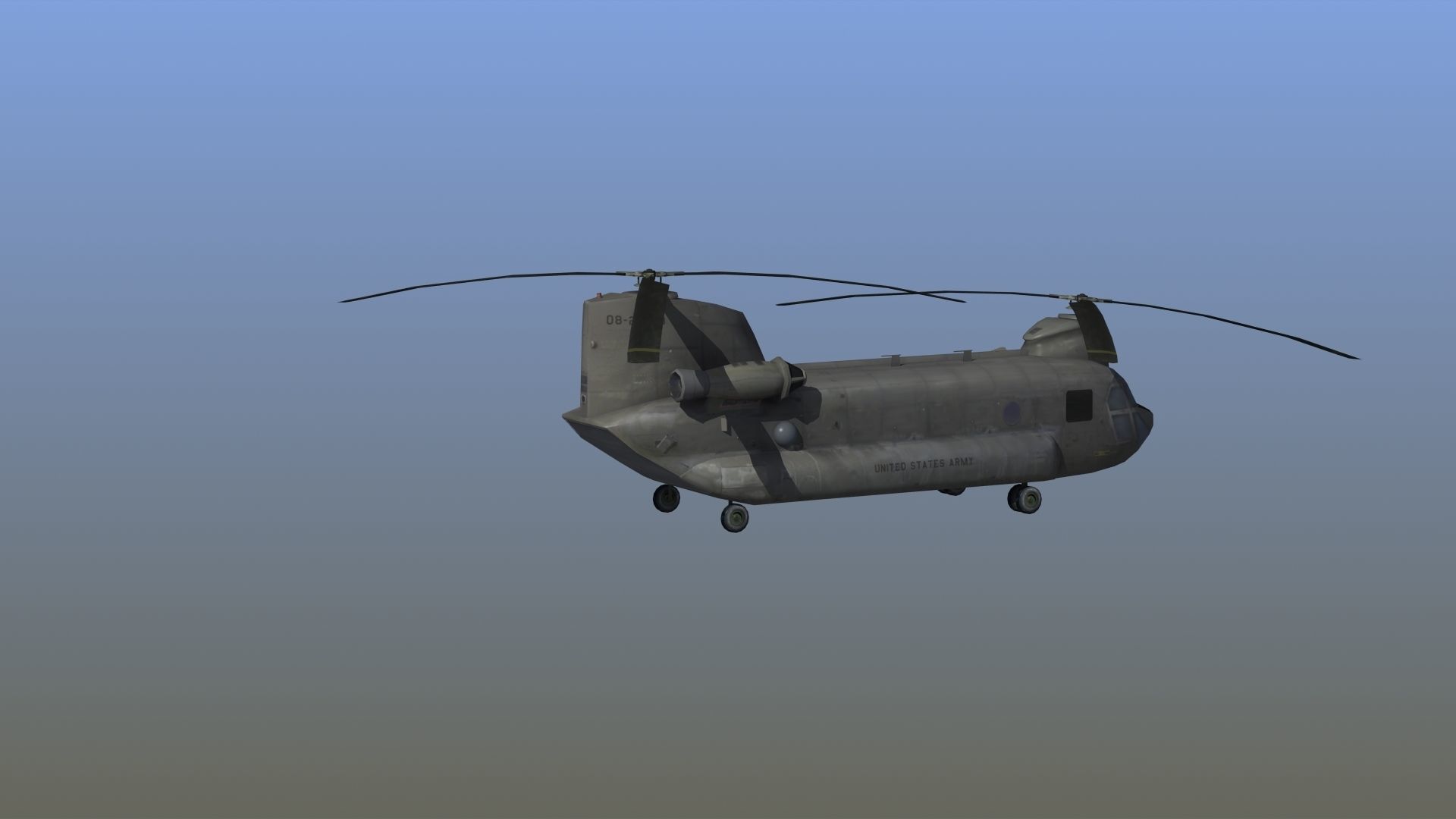 CH47 Chinook Helicopter LD1 Low-poly 3D model_10