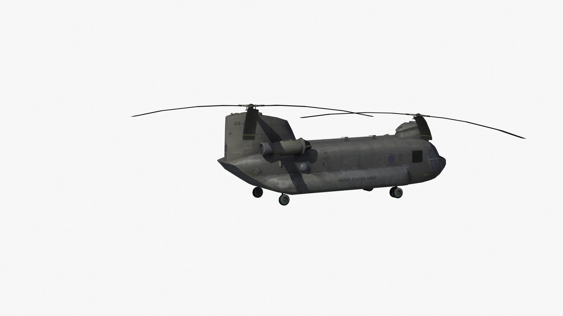 CH47 Chinook Helicopter LD1 Low-poly 3D model_30