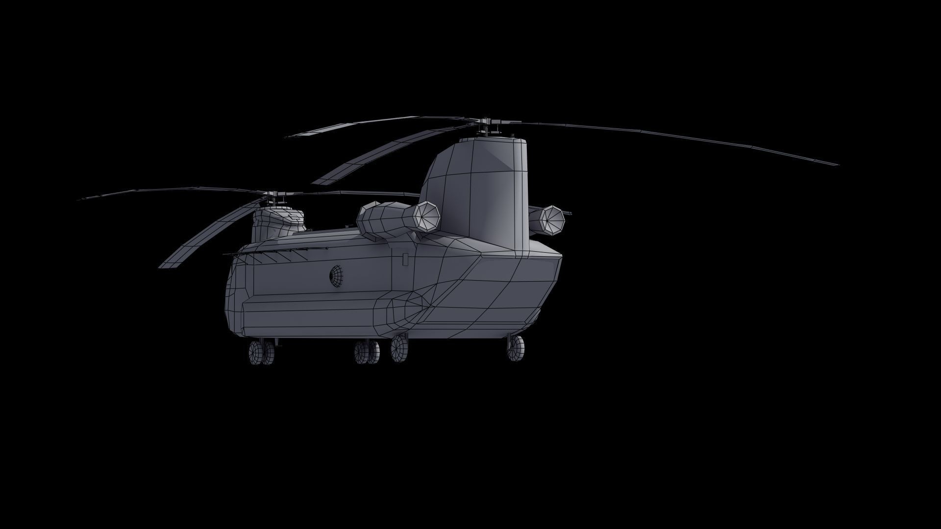 CH47 Chinook Helicopter LD1 Low-poly 3D model_44