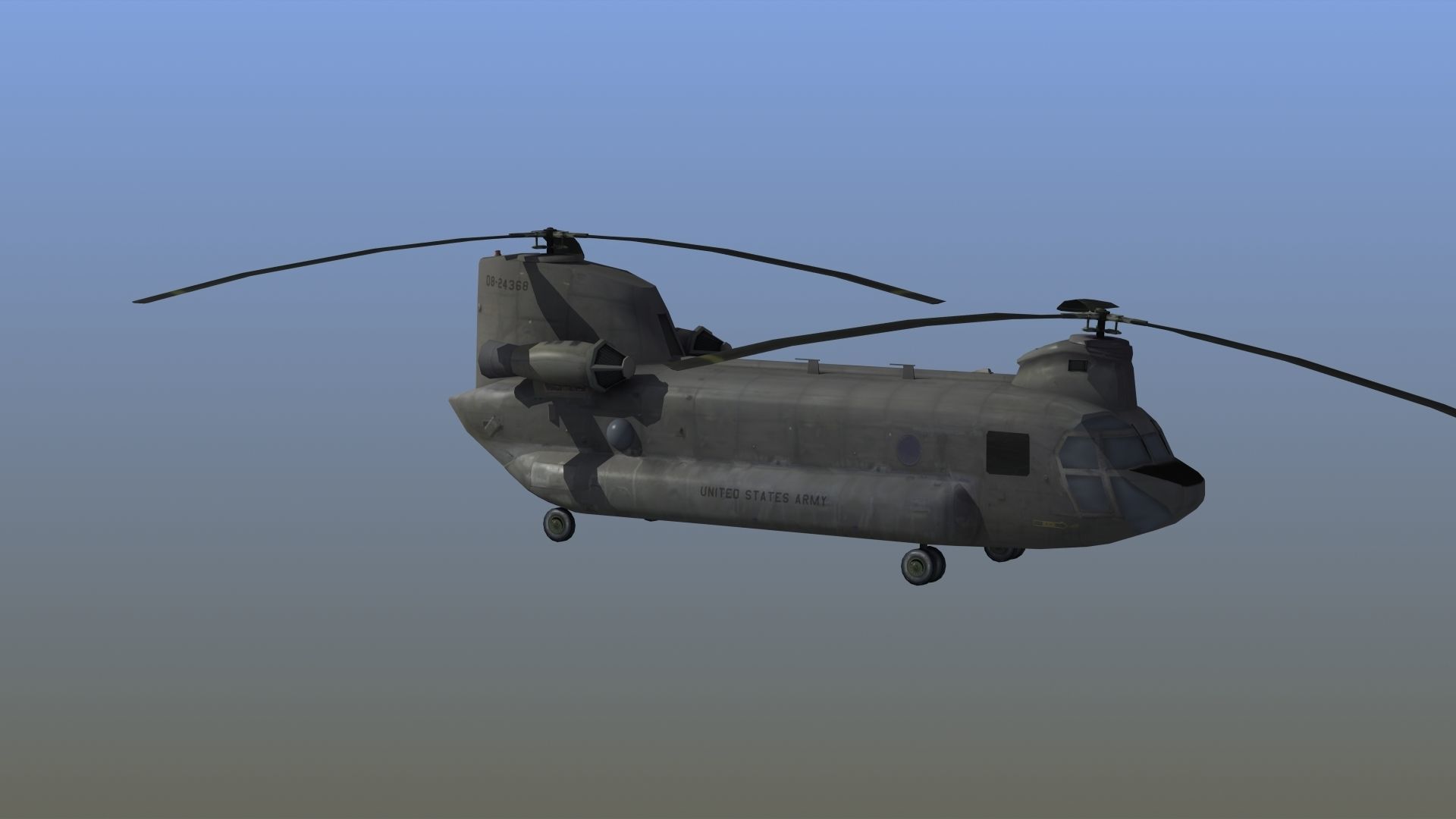 CH47 Chinook Helicopter LD1 Low-poly 3D model_8