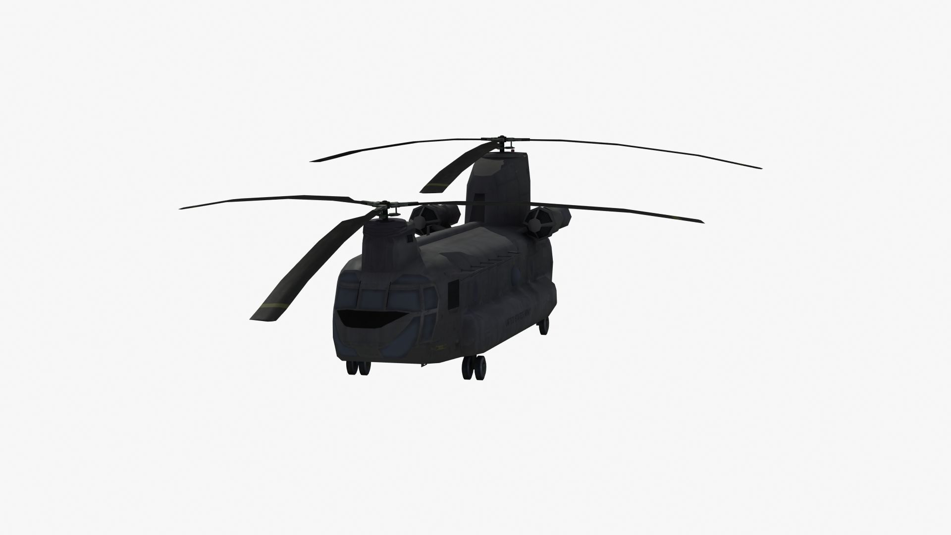 CH47 Chinook Helicopter LD1 Low-poly 3D model_32