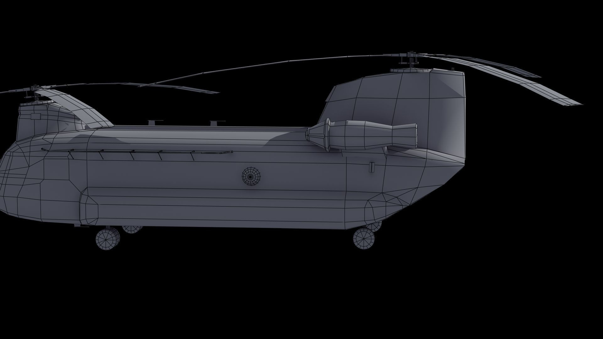 CH47 Chinook Helicopter LD1 Low-poly 3D model_43