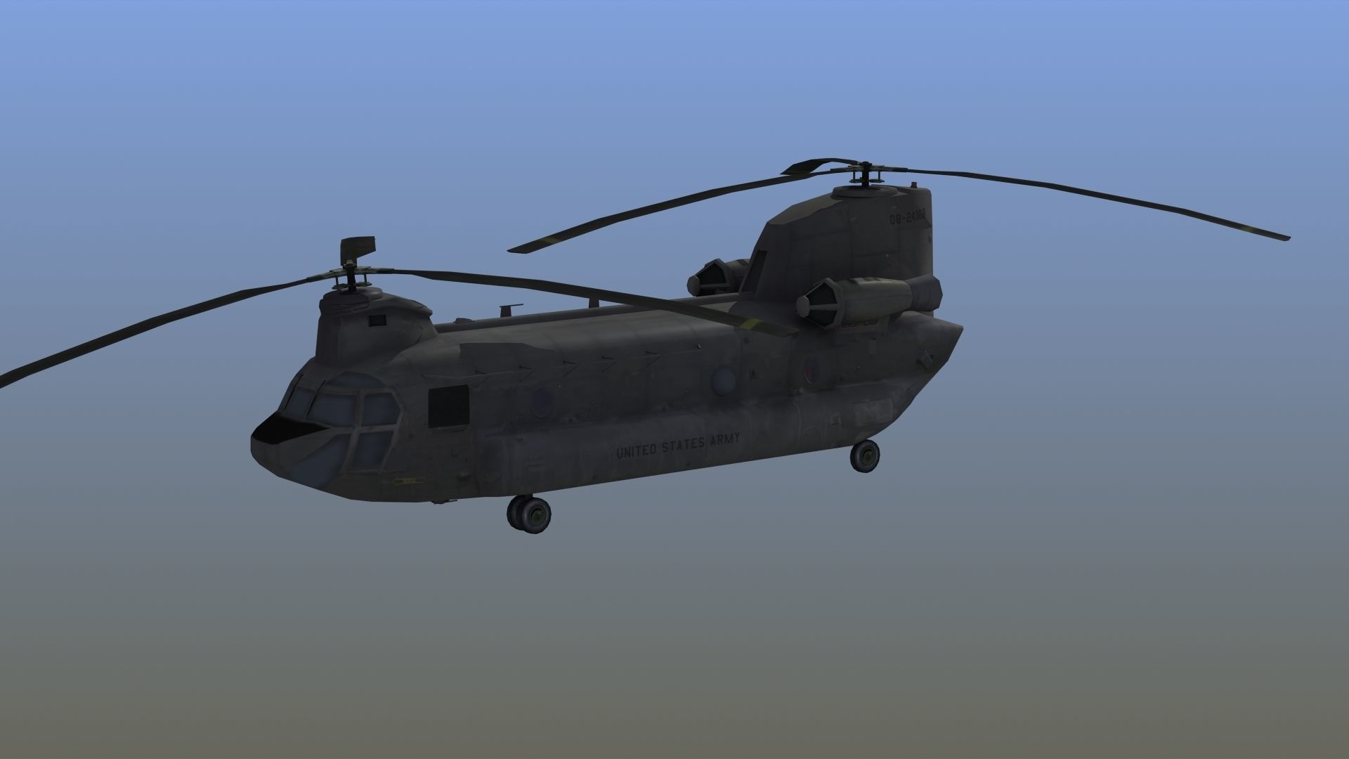 CH47 Chinook Helicopter LD1 Low-poly 3D model_2