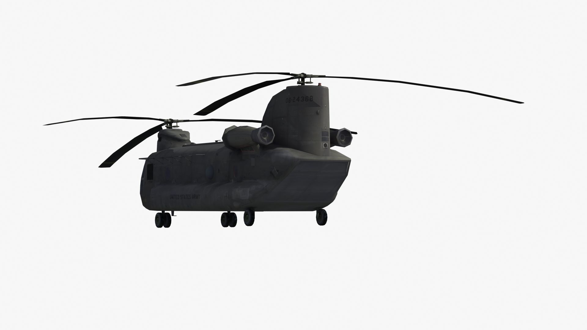 CH47 Chinook Helicopter LD1 Low-poly 3D model_24