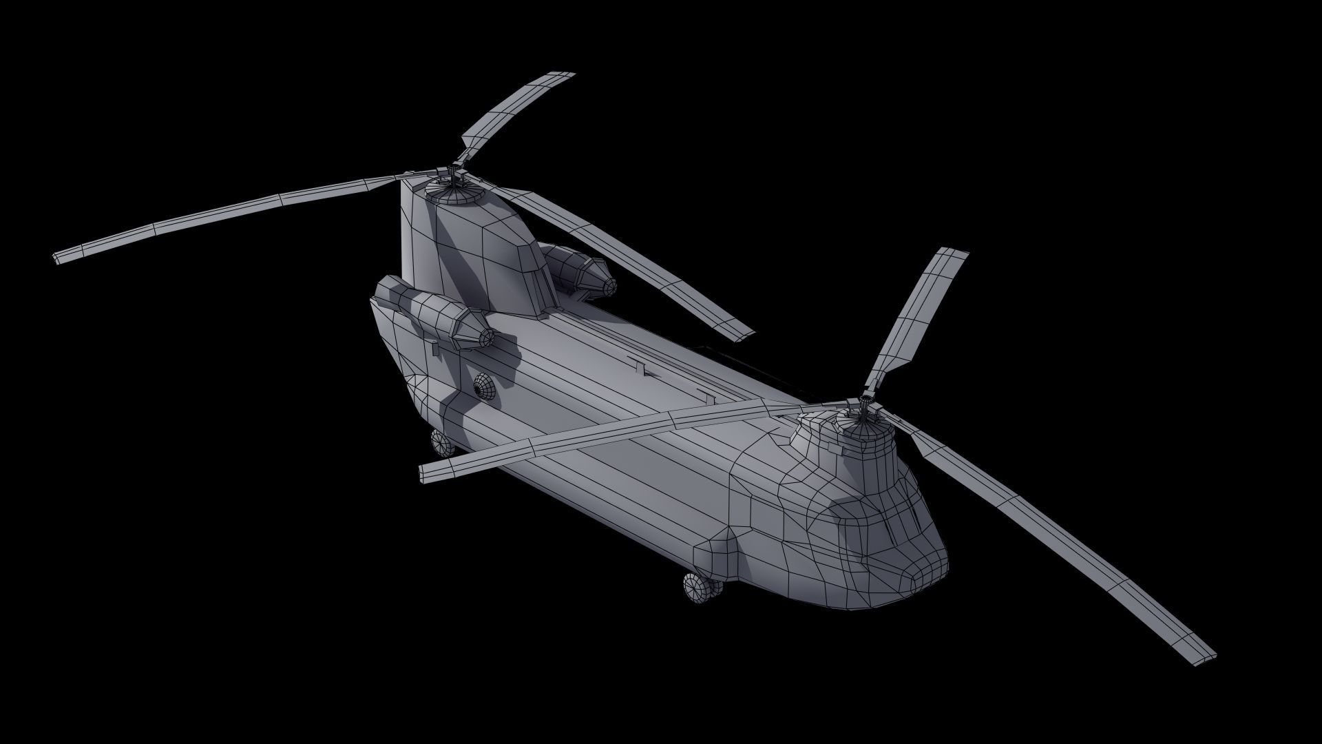 CH47 Chinook Helicopter LD1 Low-poly 3D model_40