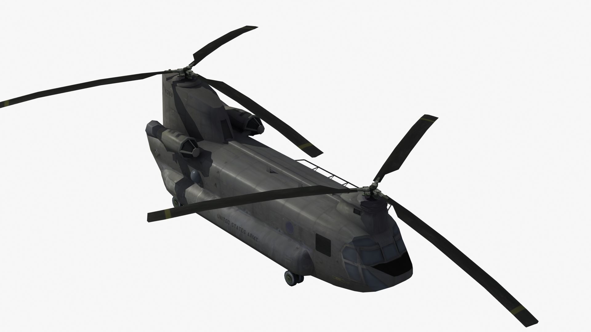 CH47 Chinook Helicopter LD1 Low-poly 3D model_38