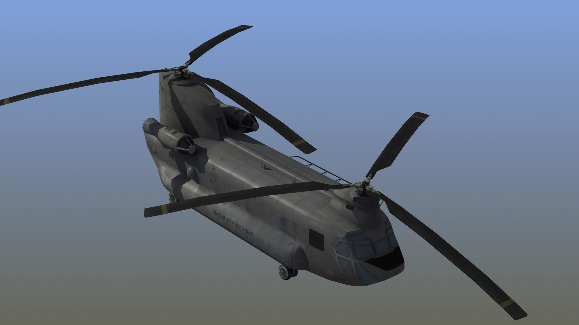 CH47 Chinook Helicopter LD1 Low-poly 3D model_18