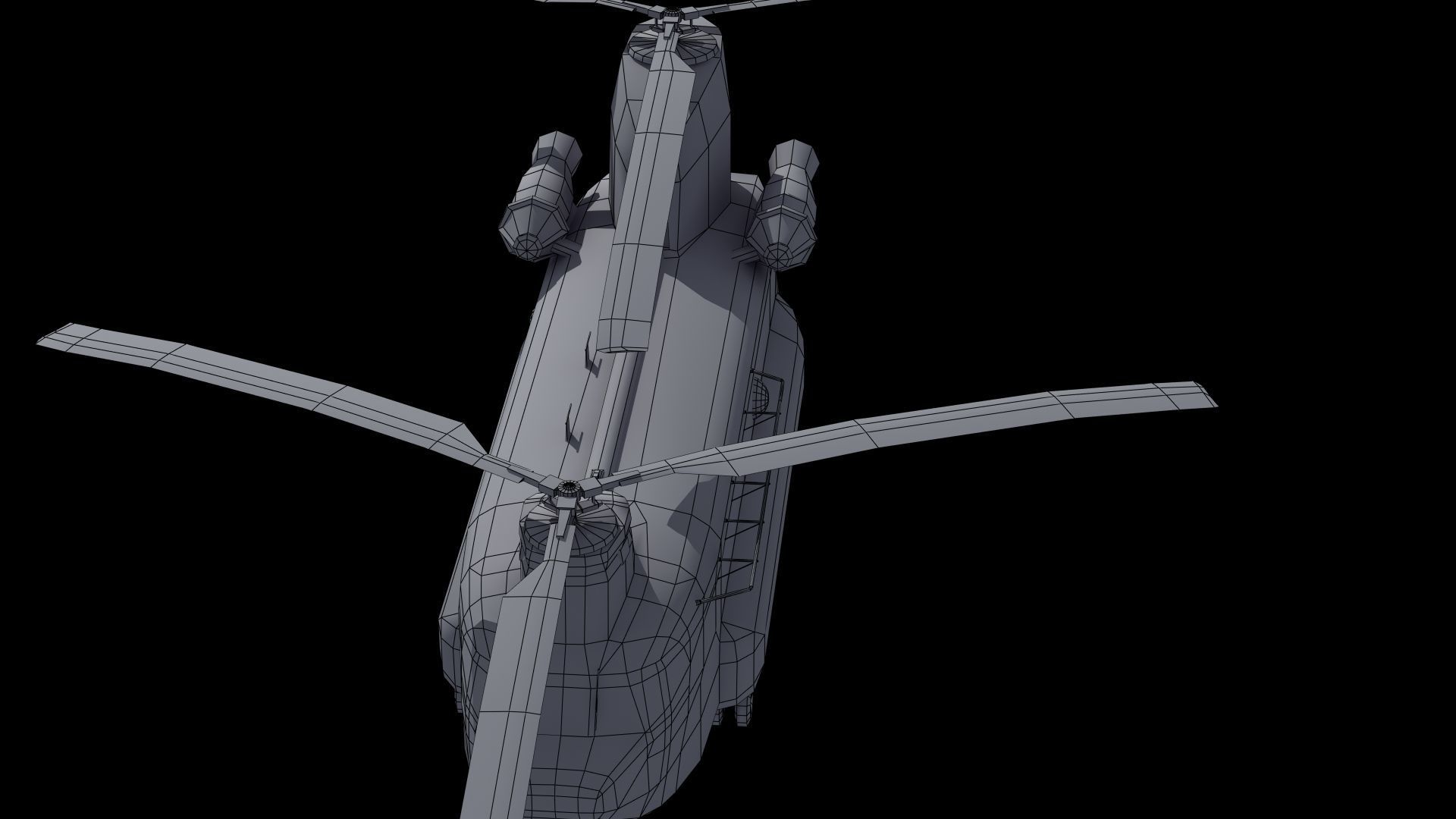 CH47 Chinook Helicopter LD1 Low-poly 3D model_41