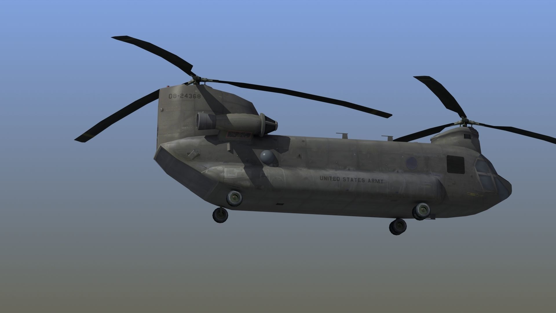 CH47 Chinook Helicopter LD1 Low-poly 3D model_7