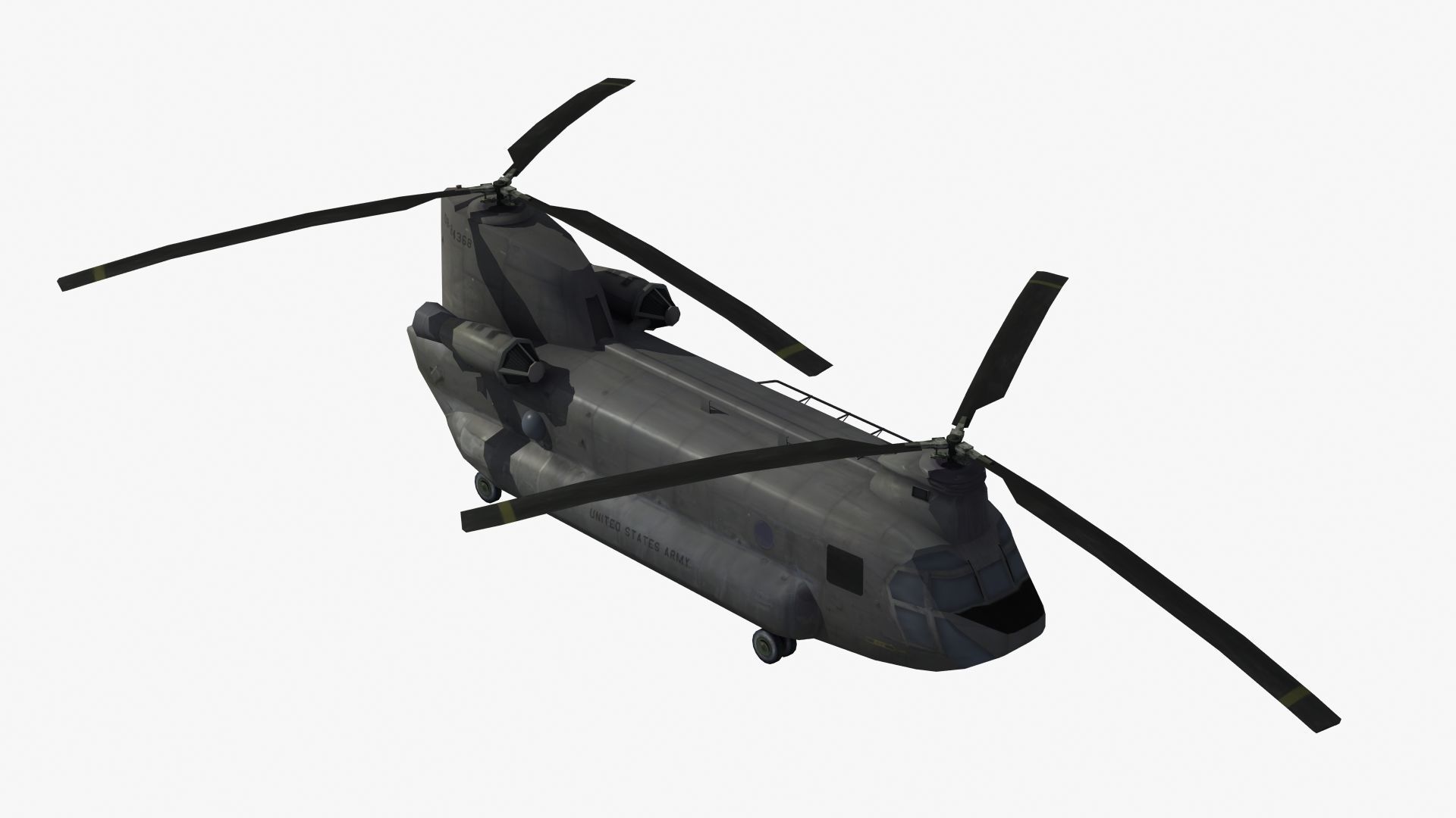 CH47 Chinook Helicopter LD1 Low-poly 3D model_20
