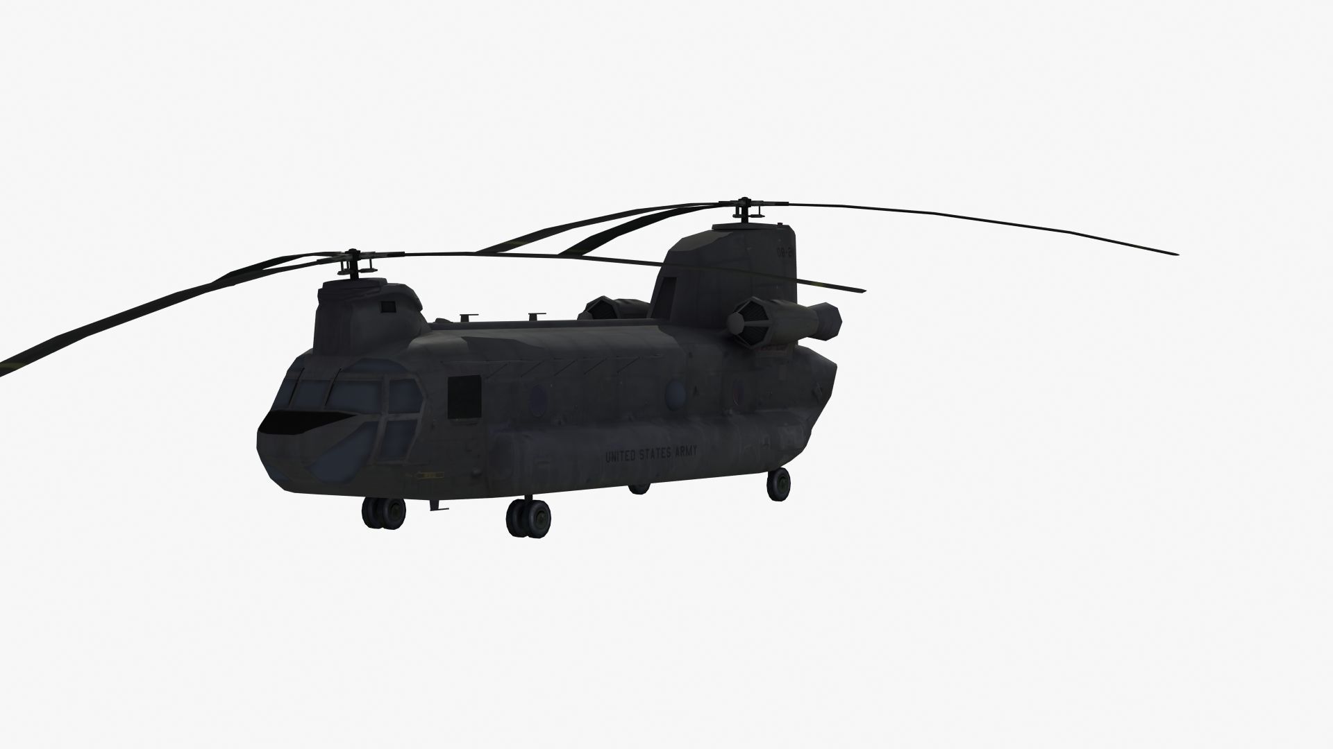 CH47 Chinook Helicopter LD1 Low-poly 3D model_35
