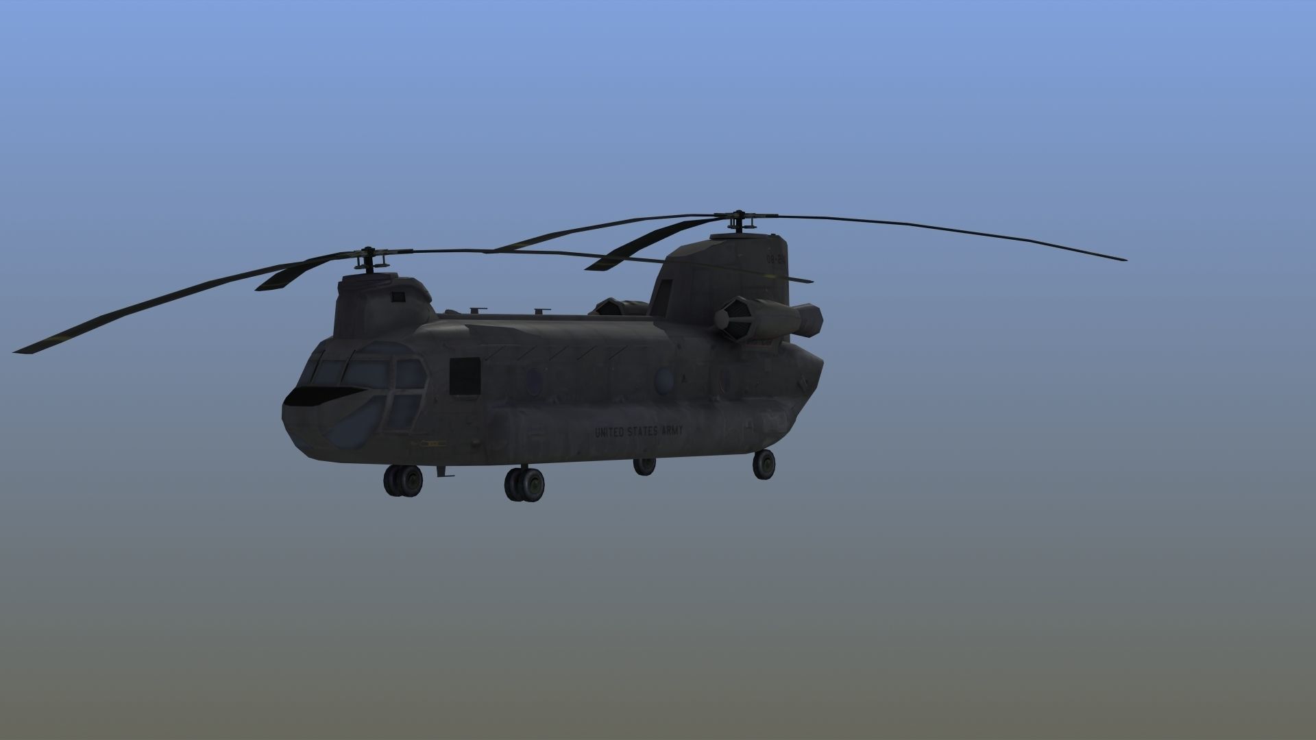 CH47 Chinook Helicopter LD1 Low-poly 3D model_11