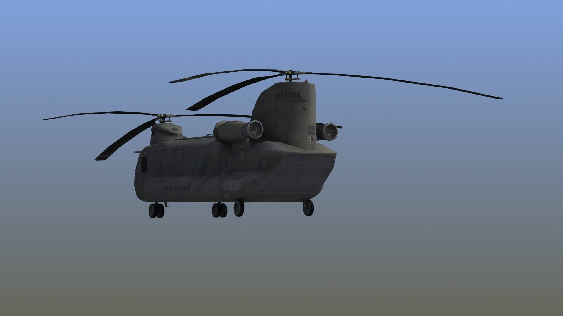 CH47 Chinook Helicopter LD1 Low-poly 3D model_4