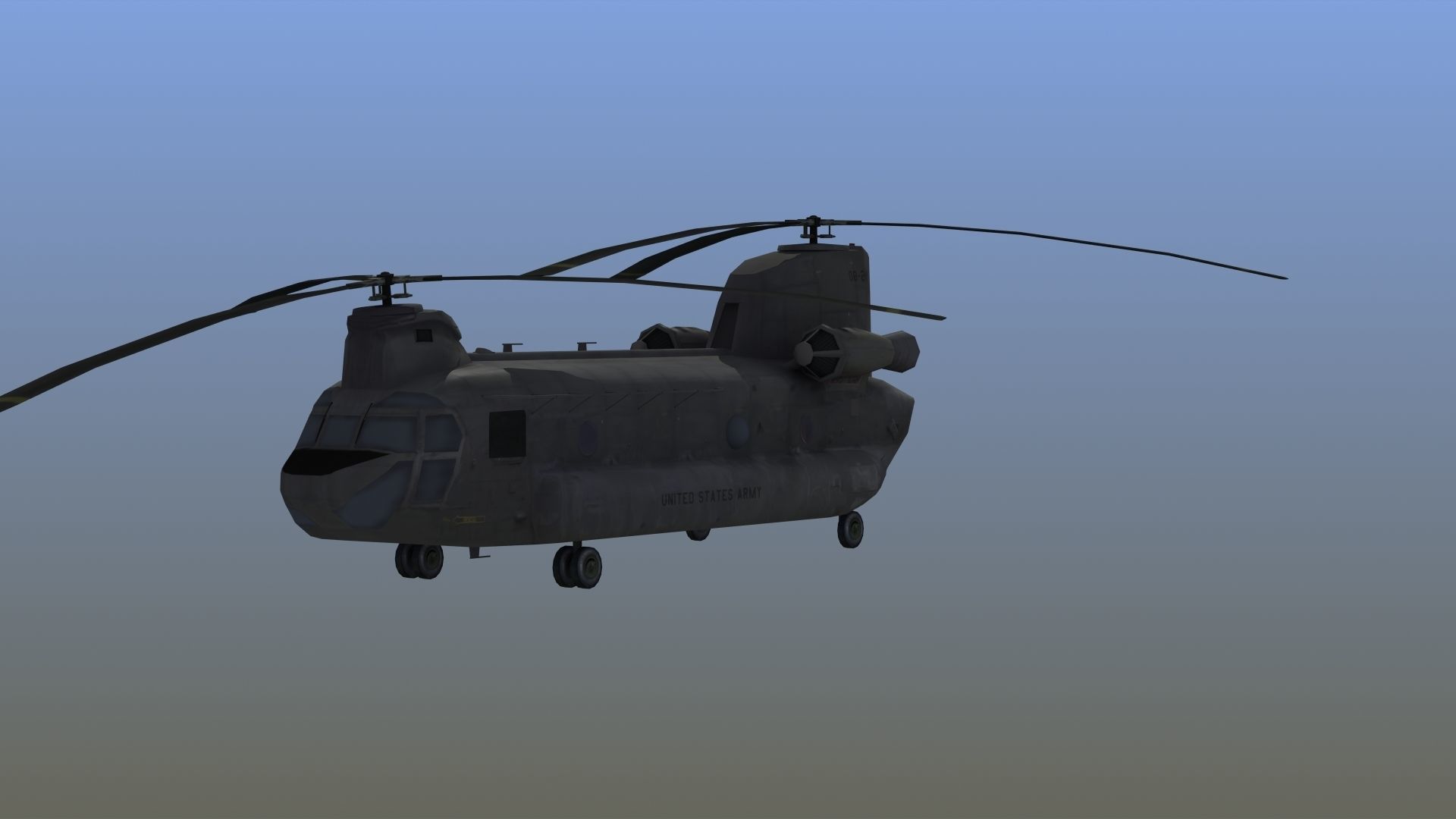 CH47 Chinook Helicopter LD1 Low-poly 3D model_15