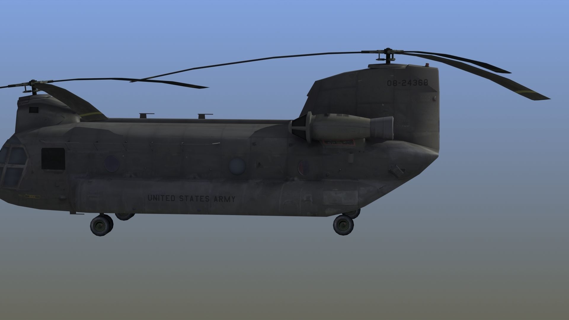 CH47 Chinook Helicopter LD1 Low-poly 3D model_3