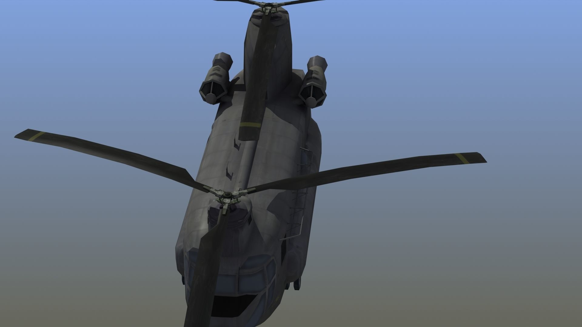 CH47 Chinook Helicopter LD1 Low-poly 3D model_1