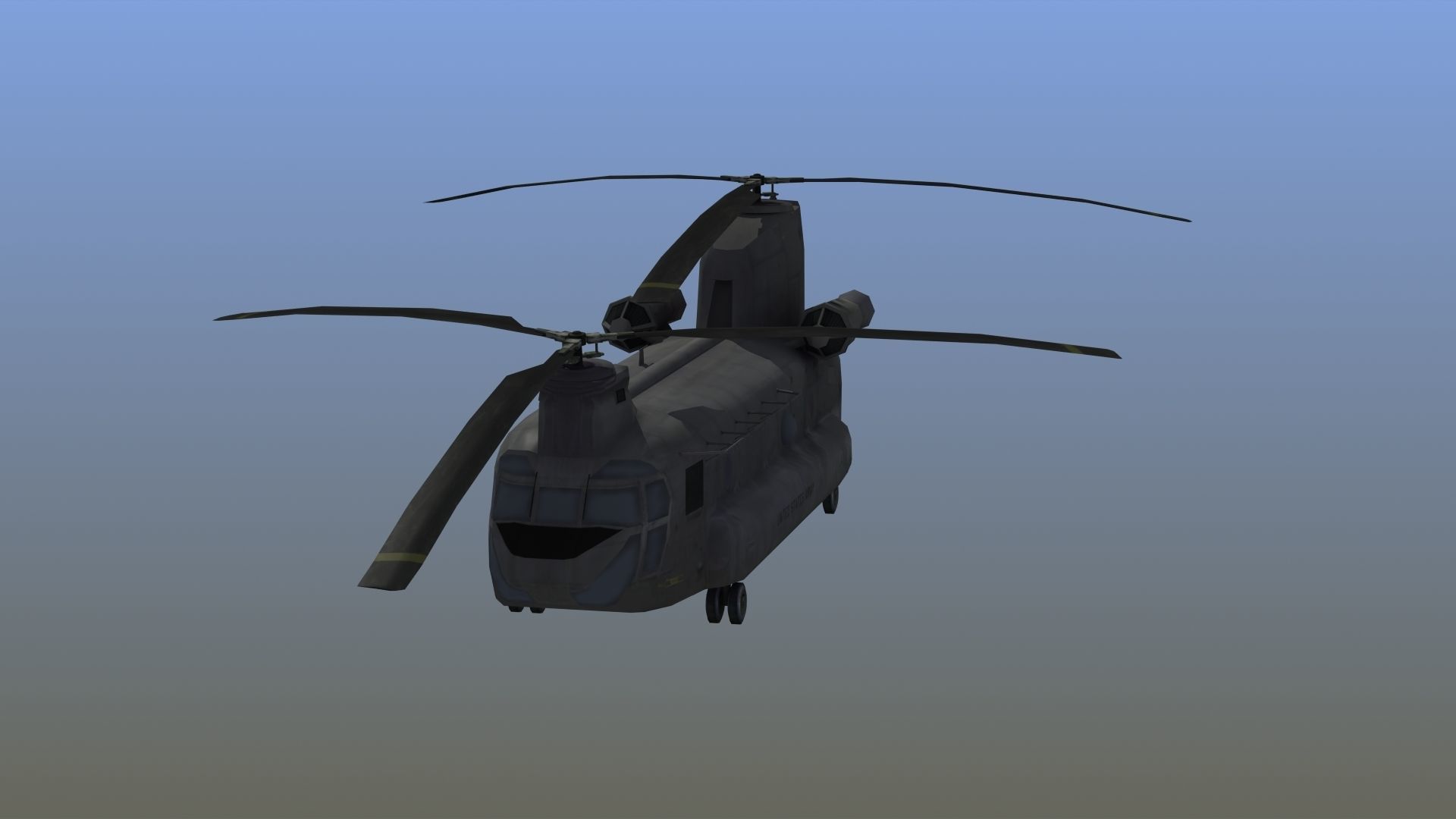 CH47 Chinook Helicopter LD1 Low-poly 3D model_14