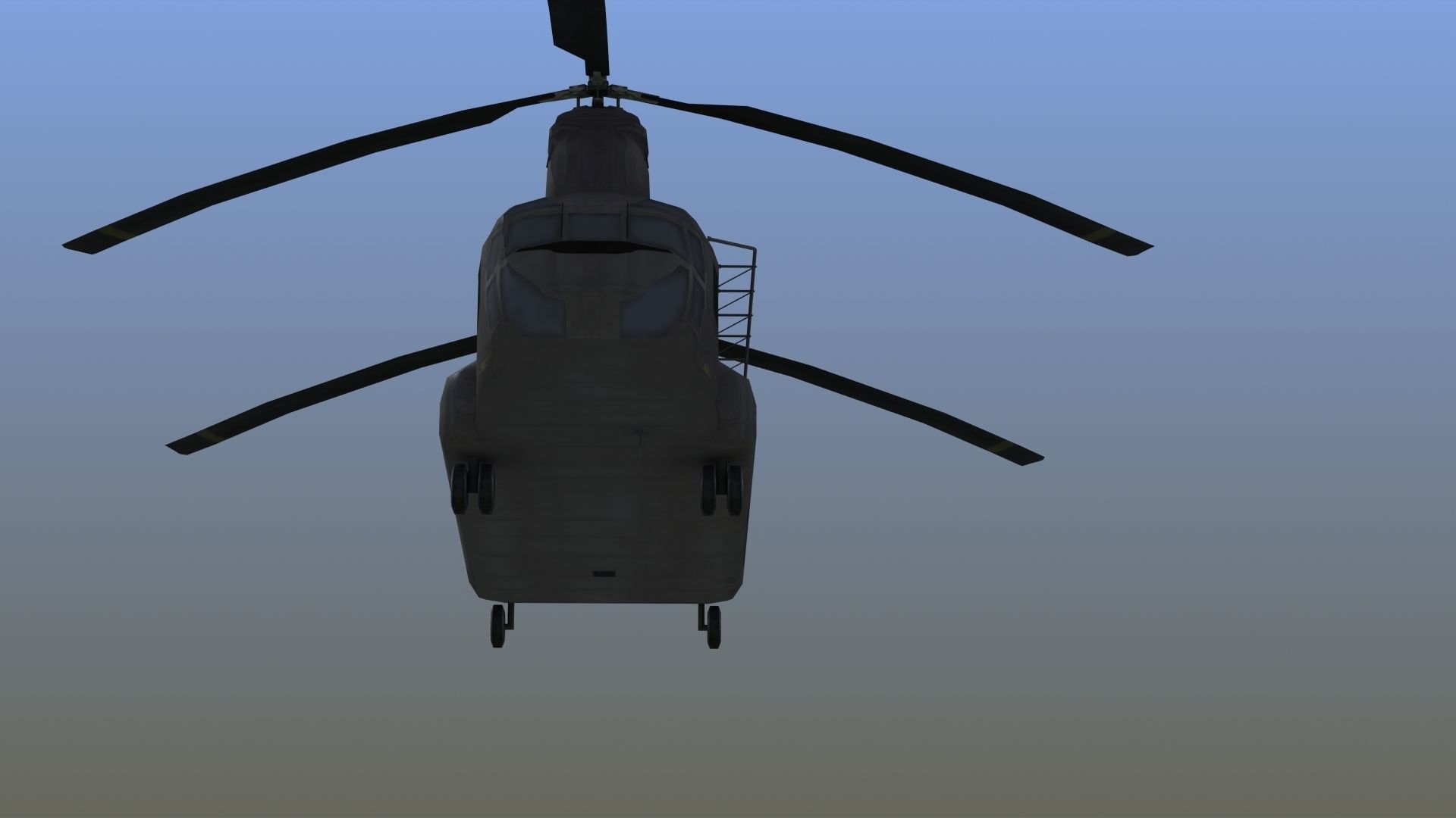 CH47 Chinook Helicopter LD1 Low-poly 3D model_16