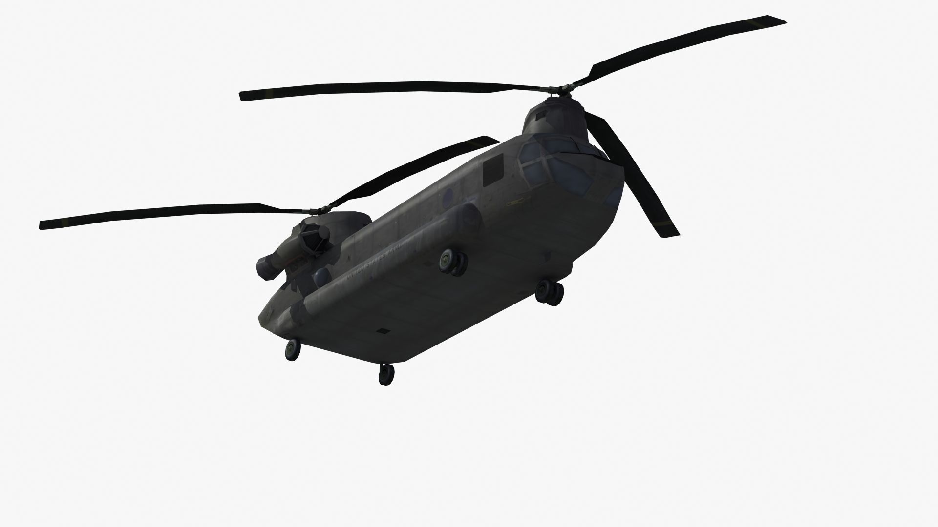 CH47 Chinook Helicopter LD1 Low-poly 3D model_37