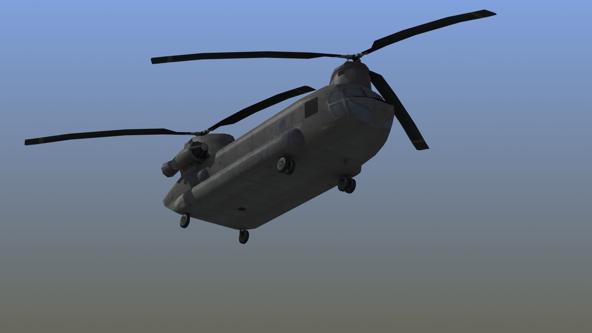 CH47 Chinook Helicopter LD1 Low-poly 3D model_17