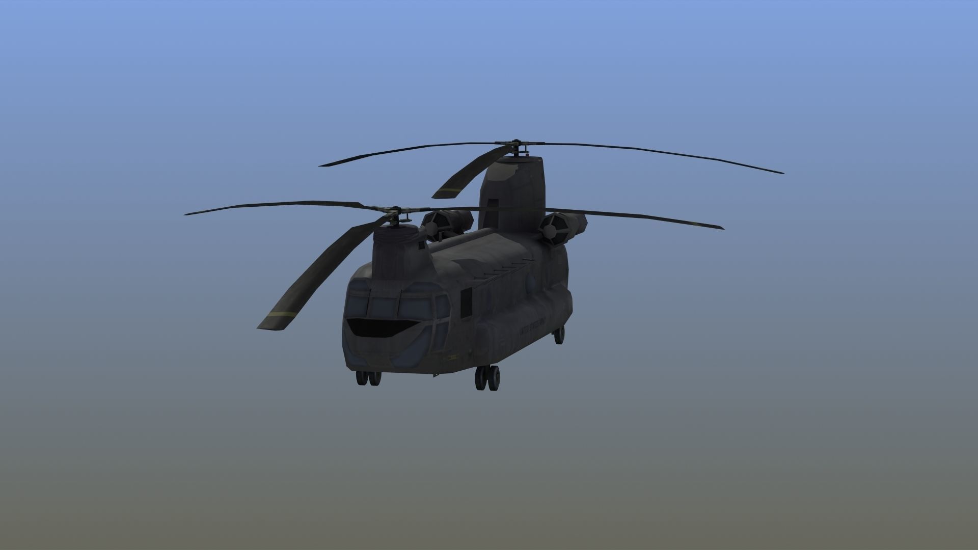 CH47 Chinook Helicopter LD1 Low-poly 3D model_12