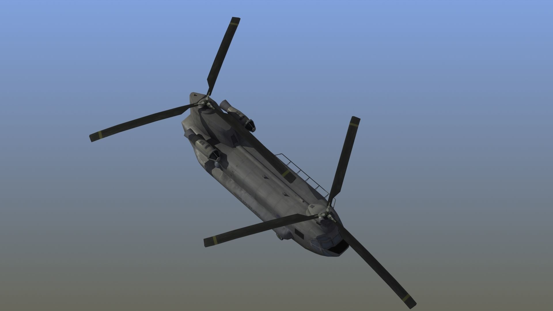 CH47 Chinook Helicopter LD1 Low-poly 3D model_19