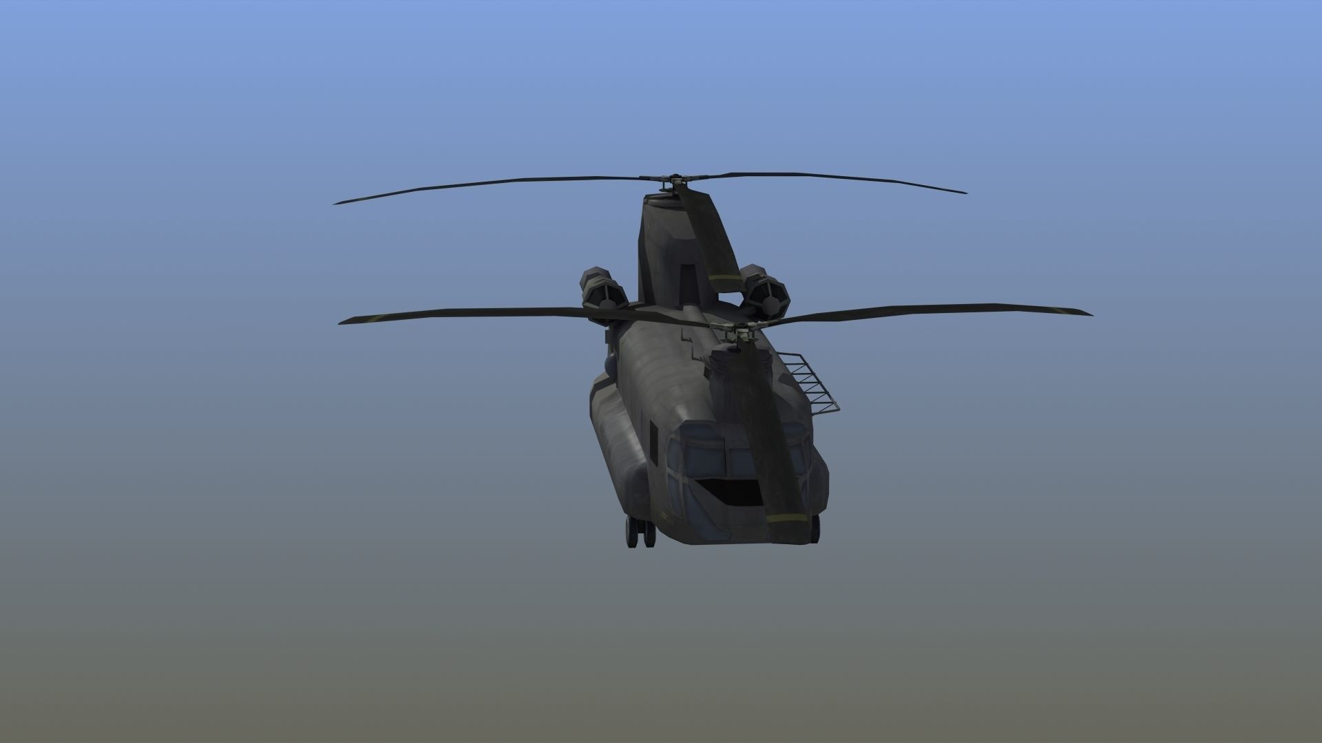 CH47 Chinook Helicopter LD1 Low-poly 3D model_13