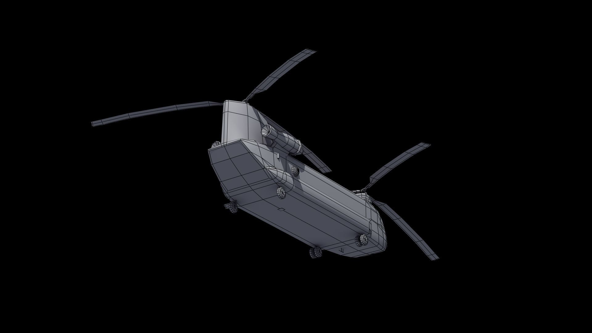 CH47 Chinook Helicopter LD1 Low-poly 3D model_46