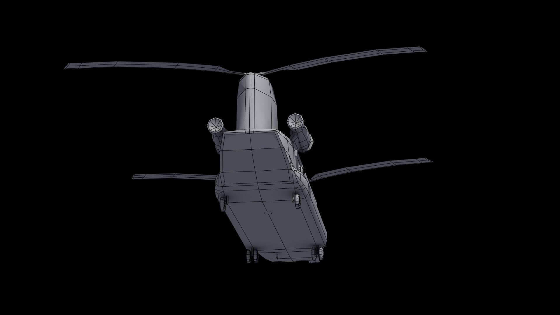 CH47 Chinook Helicopter LD1 Low-poly 3D model_45