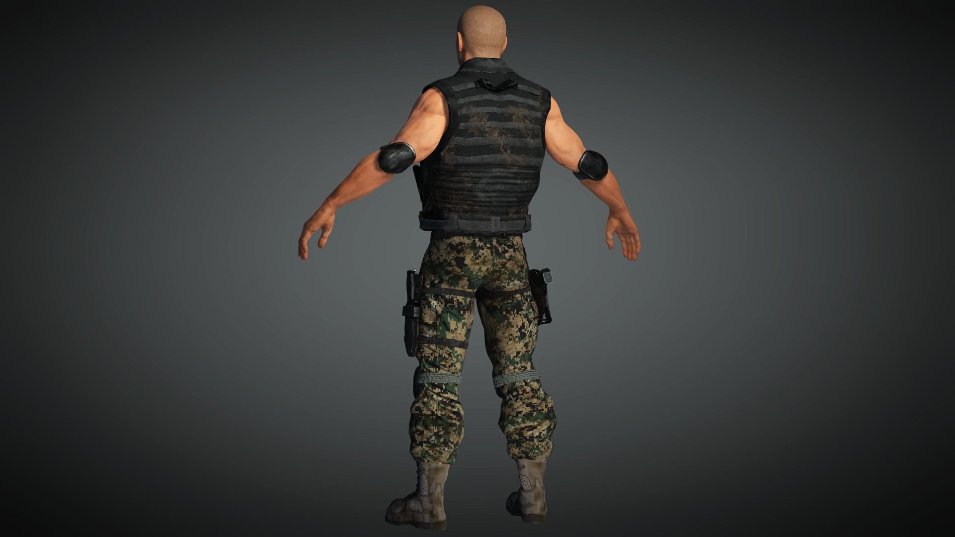 AAA Military Male Character 08 Low-poly 3D model_15