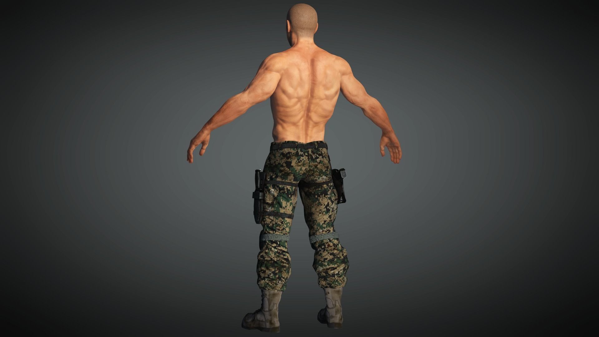 AAA Military Male Character 08 Low-poly 3D model_14